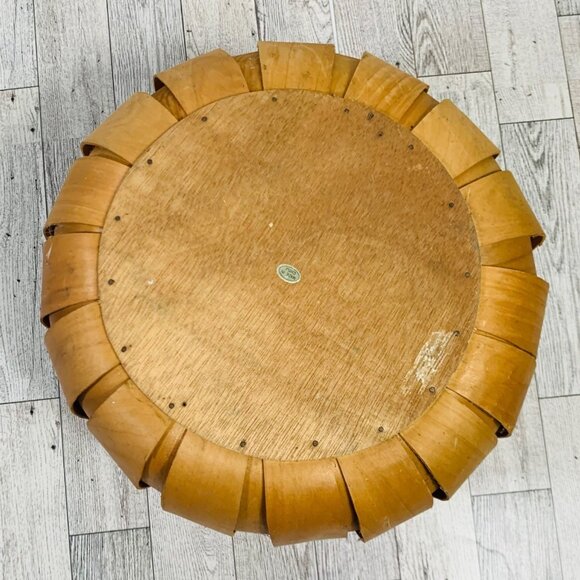 Rustic Wooden Bushel Basket Storage Handles Farmers Market Home Cabin Decor 11" - Picture 7 of 9